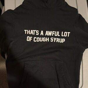 Black Hoodie with White Text